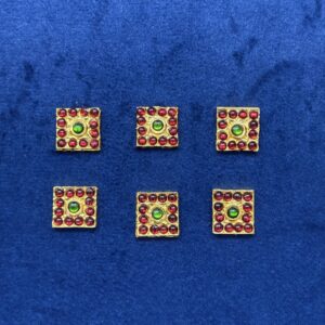 Kemp Square Pendant with stones (6 pieces)