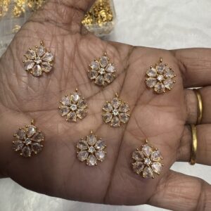 Drop Stone Flower Pendant