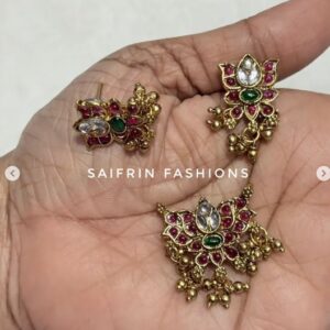 Lotus Pendant Earring Combo Set