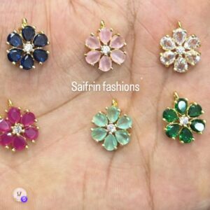 Drop Stone Flower Pendant