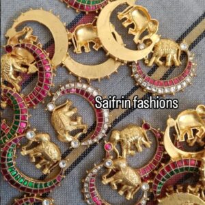 Jadau Pendant with Moon & Elephant